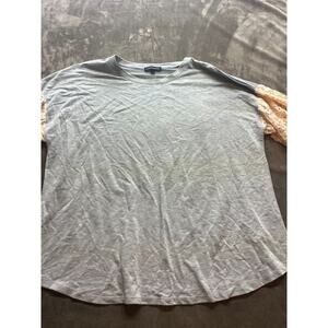 Lane Bryant‎ Gray Shirt Lace sleeve Top 18/20